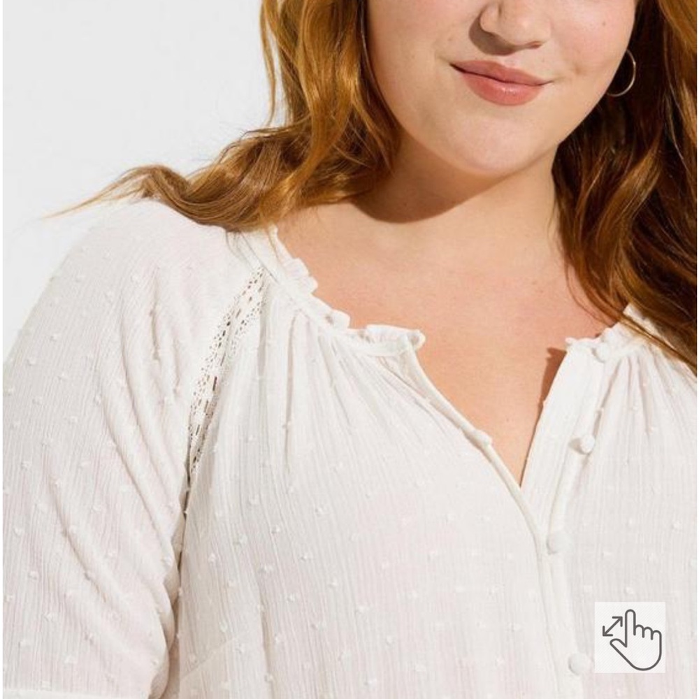 NWT torrid Swiss.lace inset top cloud dancer 5X/28 - Picture 6 of 9